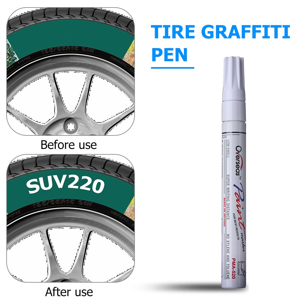 Marcador permanente de pintura impermeable Universal para neumático de coche marcador oleoso Graffiti fuerte cobertura para caucho Metal madera vidrio