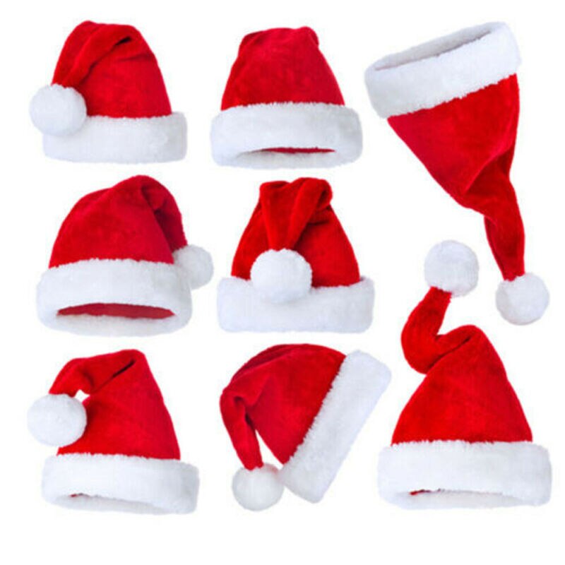 Unisex Santa Claus Hat Christmas Xmas Father Family Adult Kid Child Lot