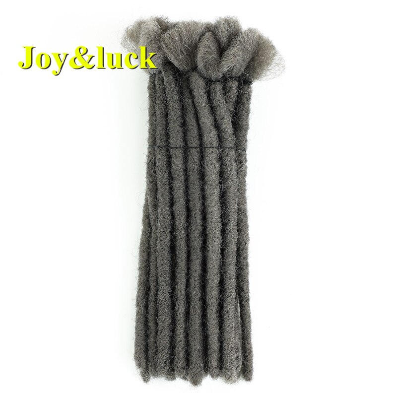 Joy & luck-extensiones de pelo para hombre, trenzas con ganchillo, 5 raíces, hechas a mano, 8 pulgadas: #Gris