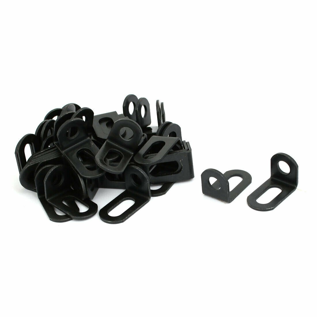 18 Mm X 20 Mm X 30 Mm 90 Graden Hoek Beugel Hoek Brace Joint Fastener Black 50 Pcs