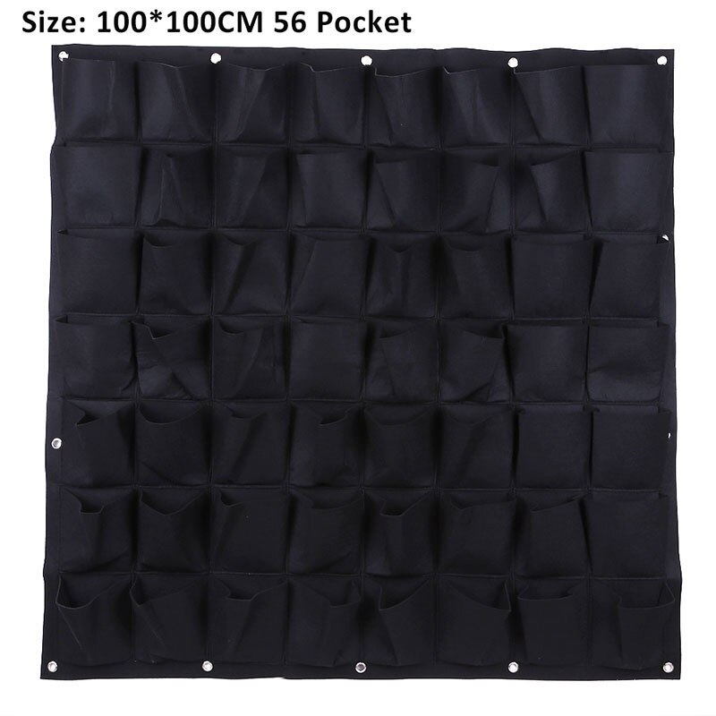 6/18/56/64 Pocket Felt Vertical Gardening Flower Pots Wall Planters bags Planter Hanging Pots Planter On Wall Garden Green Field: 56 Pocket