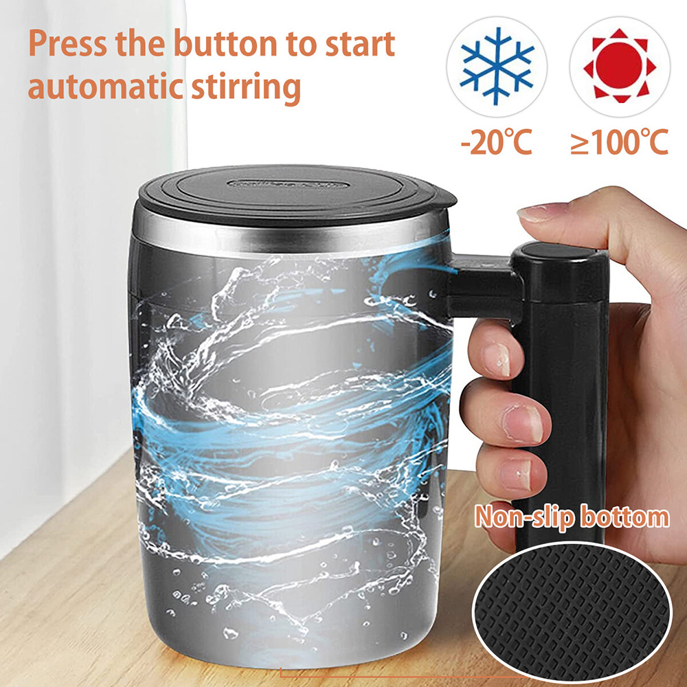 380ML Electric Mixing Cup Self Stirring Mug Magnetic Coffee Mixer Rechargeable Rotating Mug Milk Powder Blender Touch Switch