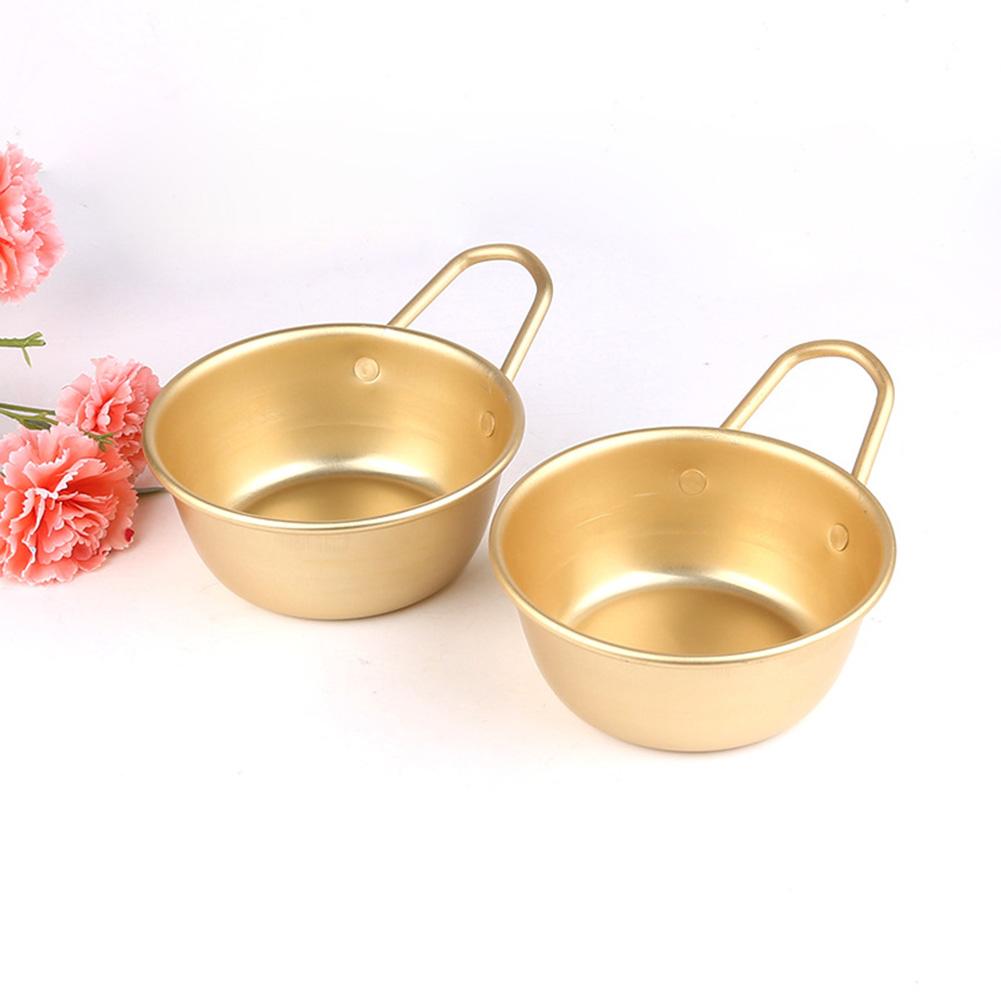 Korean Traditional Aluminum Round Rice Bowl Wine Cup with Handle for Makgeolli