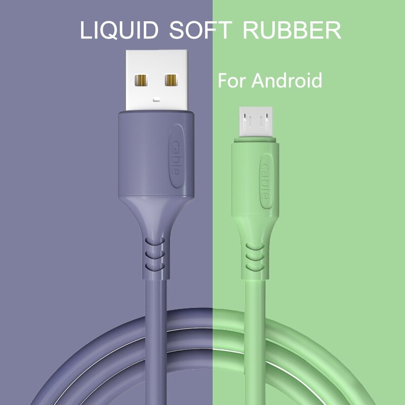 Câble Micro USB en Silicone souple, 1.8m/1.2m/0.25m, pour téléphone Samsung, huawei, xiaomi, Android