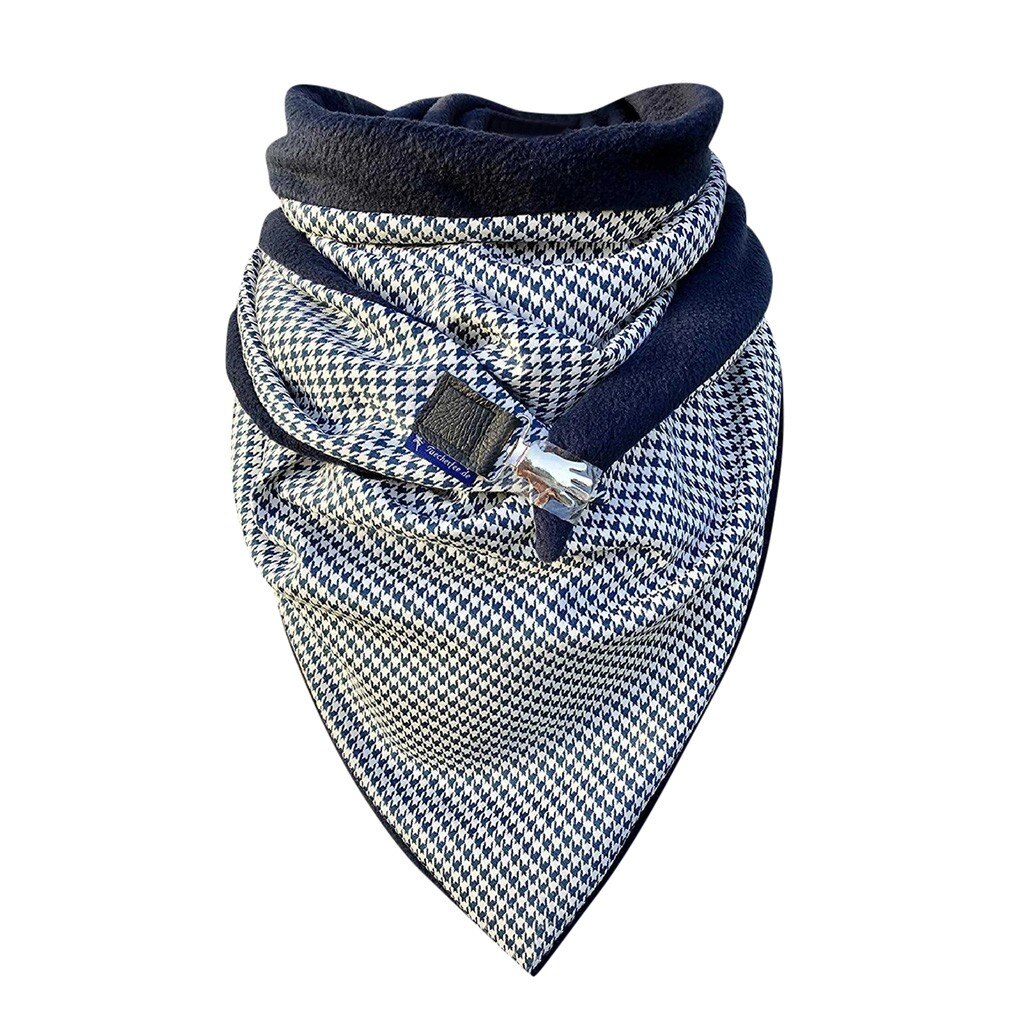 Women Scarf Printing Button Soft Wrap Casual Warm Scarves Shawls bandana pashmina lady wrap foulard: J