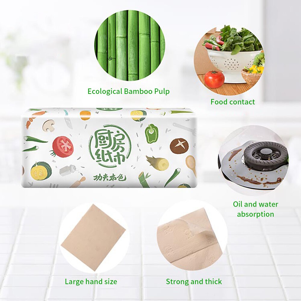 Multifold Paper Towels With Fast-Drying Absorbency Kitchen Absorbent Paper Towels Bamboo Pulp Natural Paper