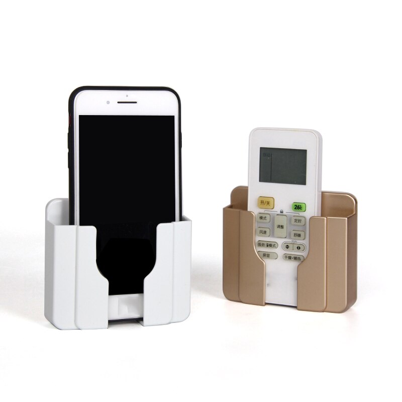 Mobile Phone Charging Hanging Holder Box Remote Control Hanger Shelf Room Organizer Wall Mounted Cell Phone Storage Case Stand