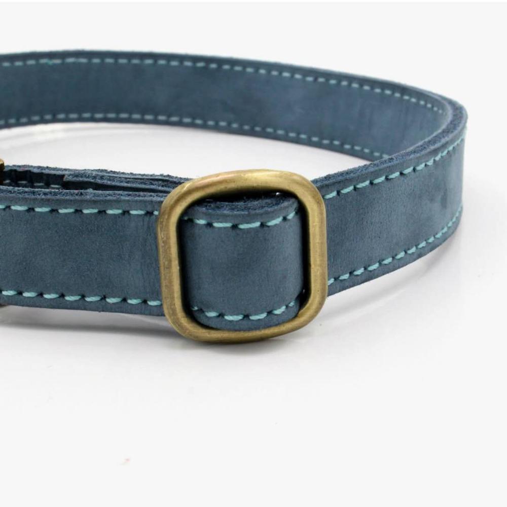 Halsband Voor Kleine Medium Grote Honden Verstelbare Zachte Comfortabele Lederen Huisdier Halsband Met Zware Koperen Metalen Gesp