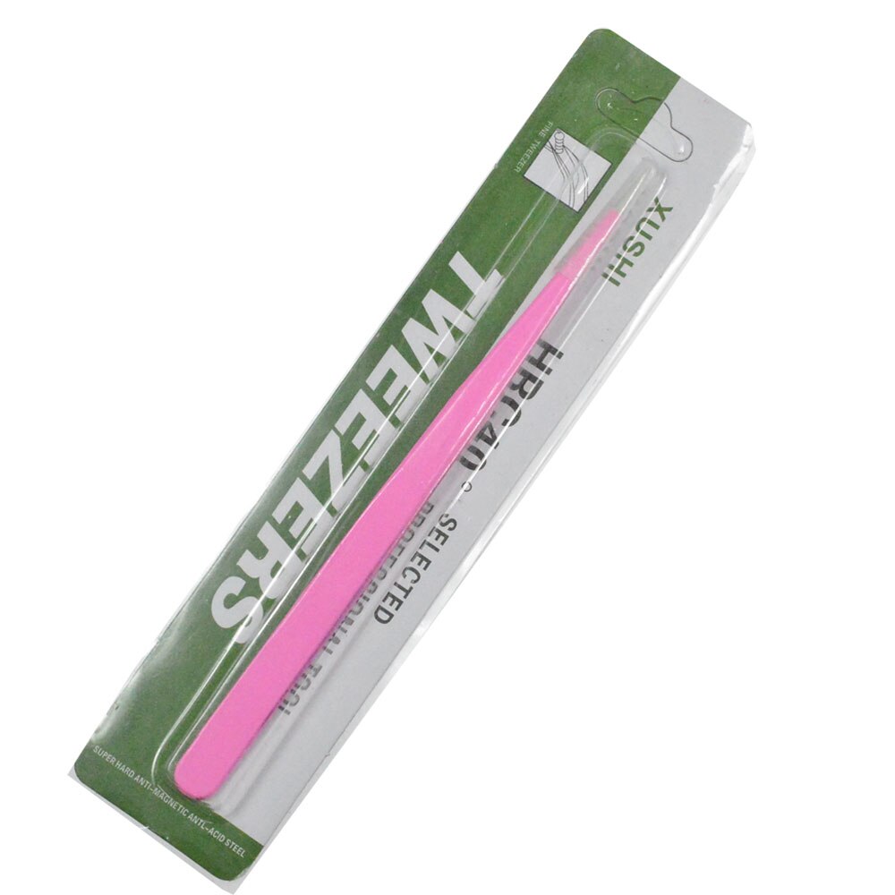 Raka+böjda ögonbryn ögonfranspincett nagelkonstverktyg rosa nipper för plockare strass dekorationer klistermärke verktyg  e311/ fb-t -1