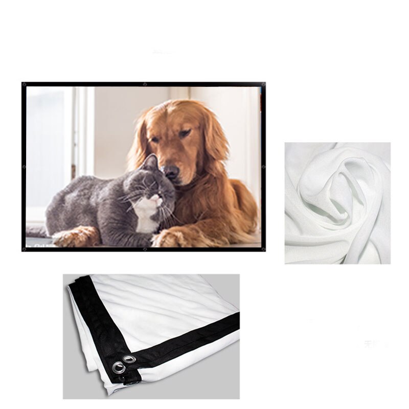 60/72/84/100/120 Inch Projector Screen Hologram Portable Home Cinema Folding Movie Screen HD Crease-resist DJA88