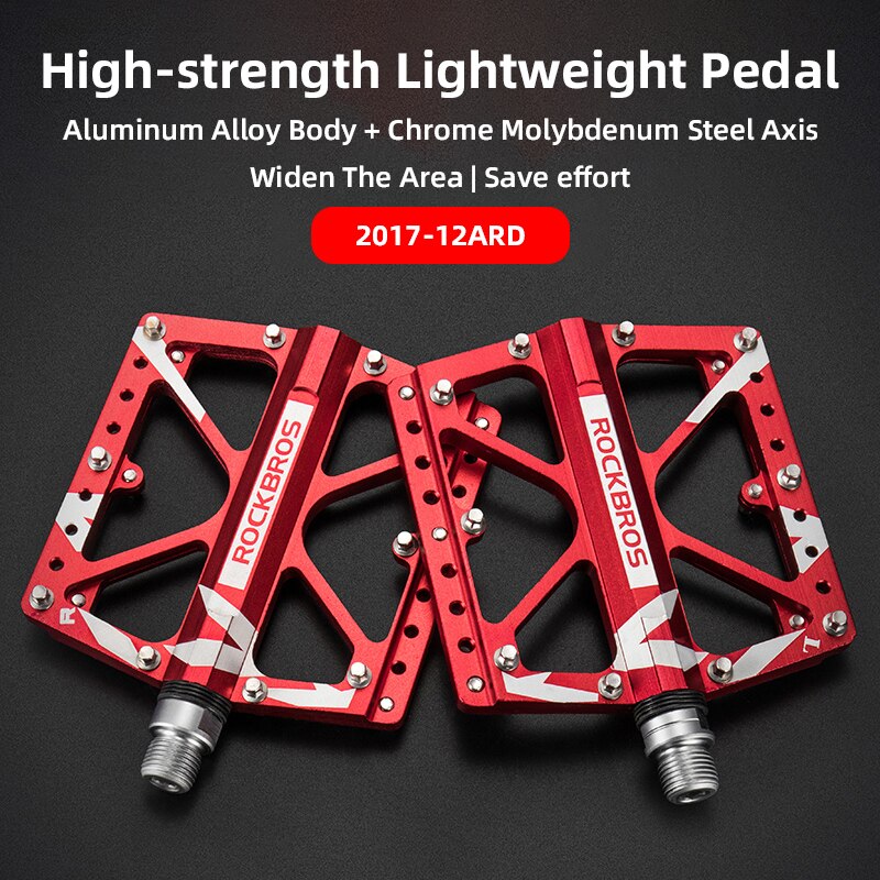 ROCKBROS Mountain Bike Bicycle Pedals Cycling Ultralight Aluminium Alloy 4 Bearings MTB Pedals Bicicleta Bike Pedals Flat BMX: 2017-12ARD