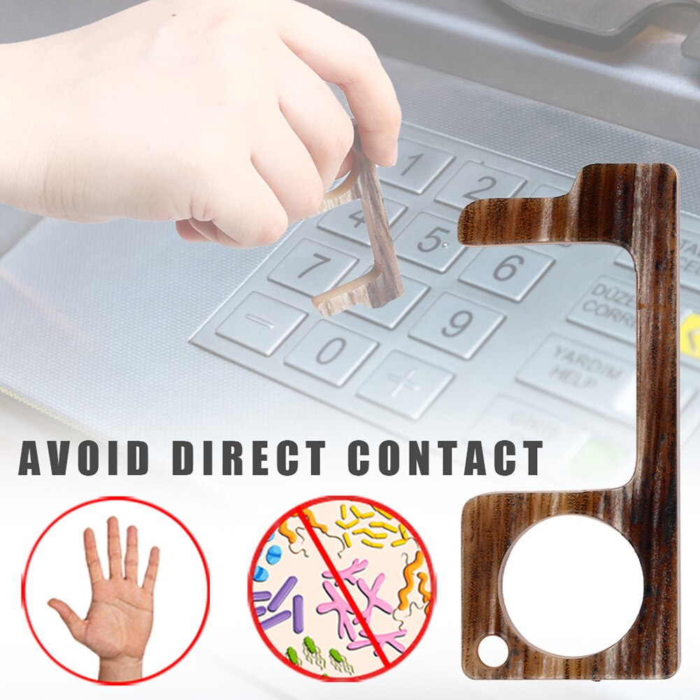 Ikke-kontakt hånd antimikrobiel edc døråbner bærbar presseliftværktøj ingen berøring messing nøgleåbnersæt sikkerhedsdøråbner *