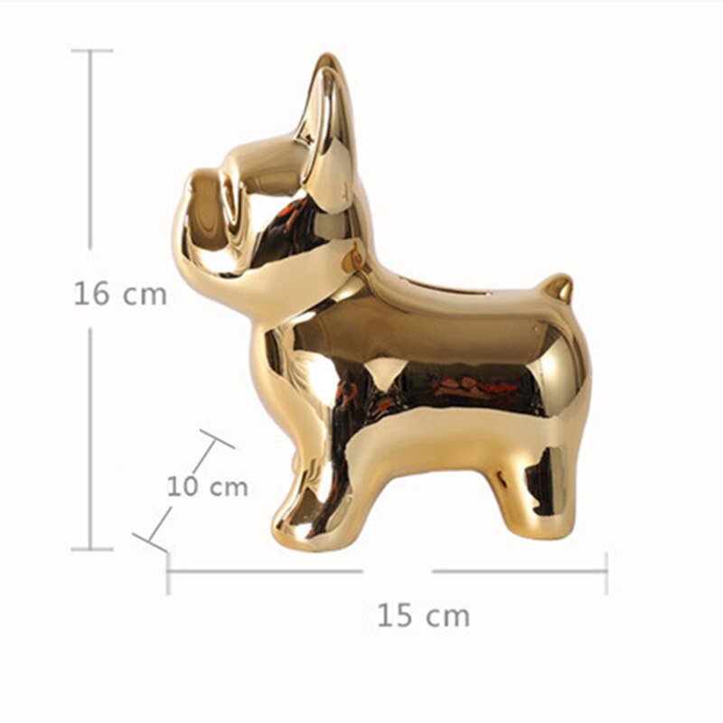 Vilead 16cm keramiske hvalpe sparegris nordisk stil hund desktop dekoration ornament hjem dyr håndværk tilbehør