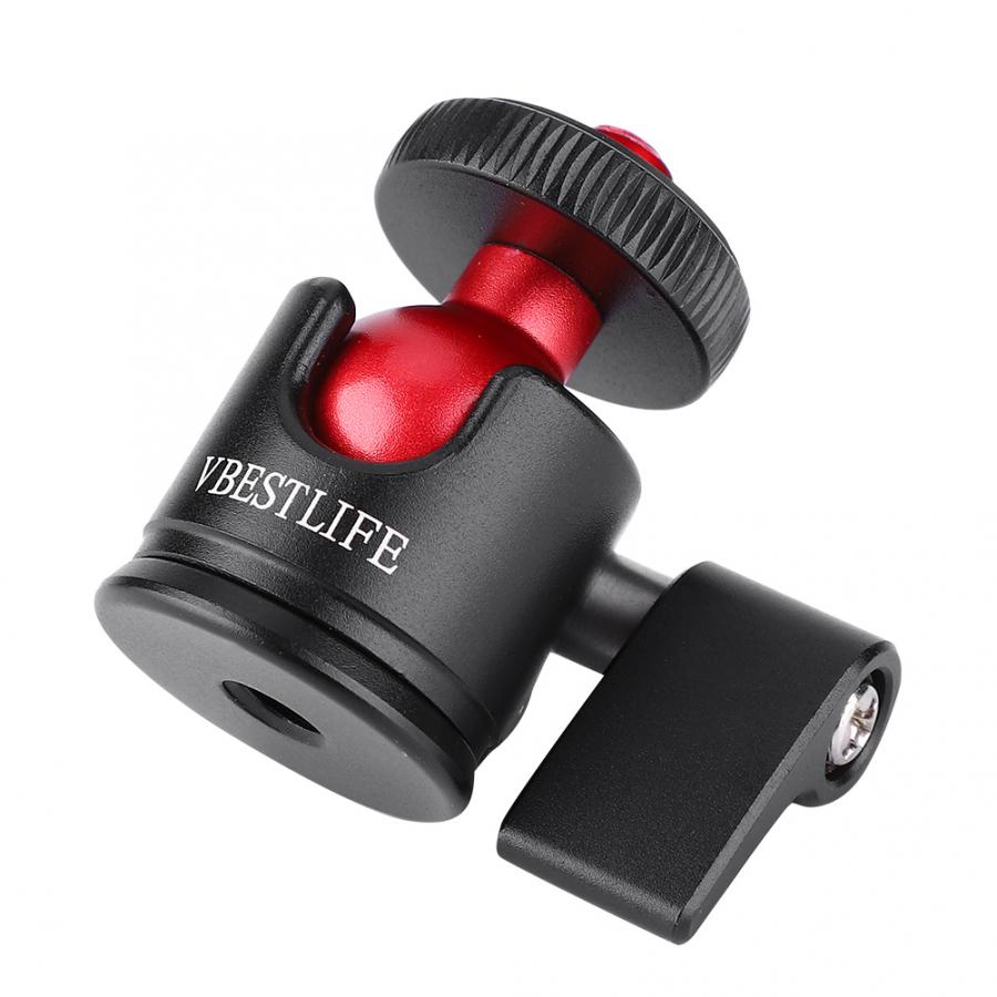 Testa del treppiede VBESTLIFE Del Metallo Da 360 Gradi Girevole mini Testa A Sfera 1/4 "Vite di Montaggio per la Macchina Fotografica DSLR Luce di Riempimento del giunto cardanico testa Camera: Default Title