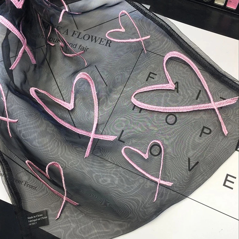 1Pc Borduurwerk Liefde Mesh Cosmetica Make-Up Tas Ondergoed Opbergtas Trekkoord Sieraden Verpakking Bag