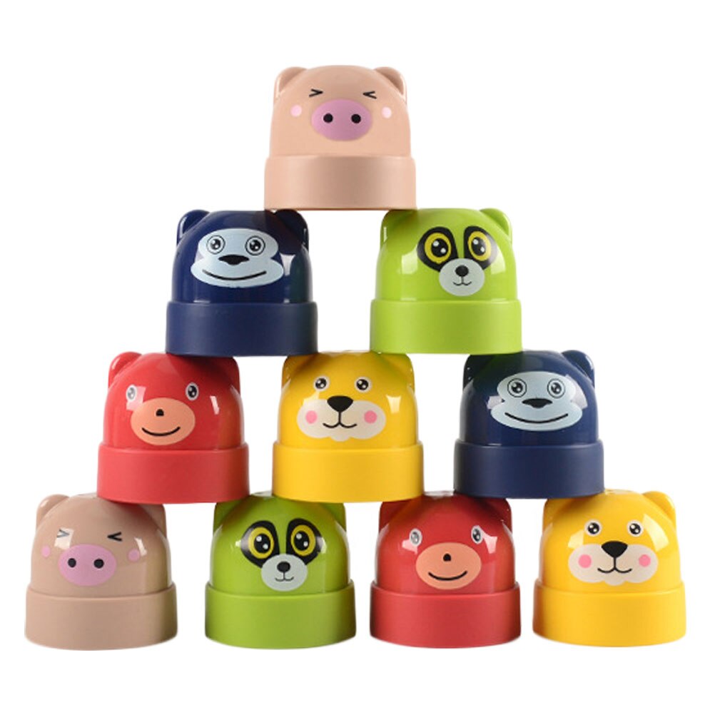 1 Set Children Cartoon DIY Stacking Games Colorful Block Stacking Toys