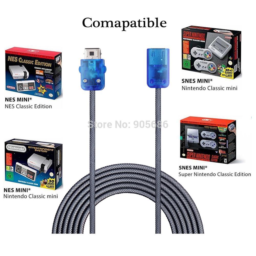 EXLENE 3M/10ft NES SNES Classic Controller Extension Cable Cord for Super Nintendo SNES Classic) and Mini NES )
