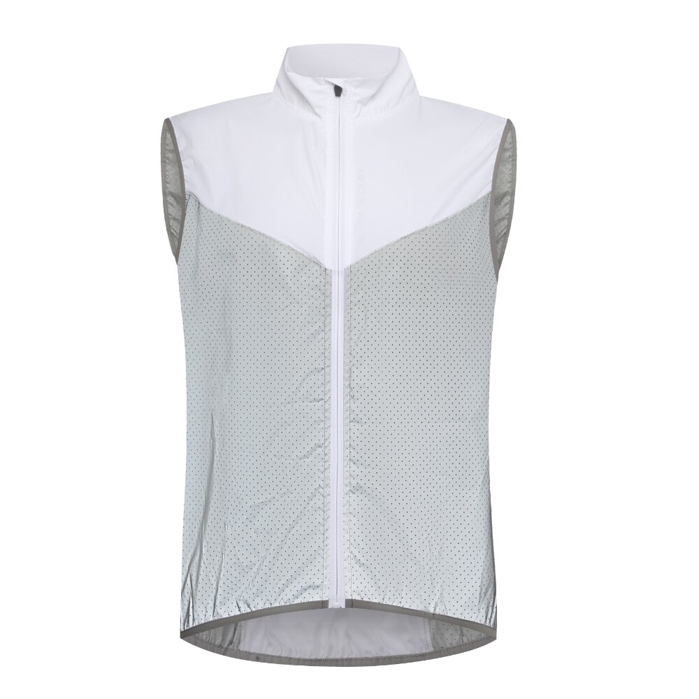 WOSAWE-Chaqueta de ciclismo segura, cortavientos de alta visibilidad, mezcla de colores fluorescentes y paneles plateados reflectantes: BO260-W / XXXL