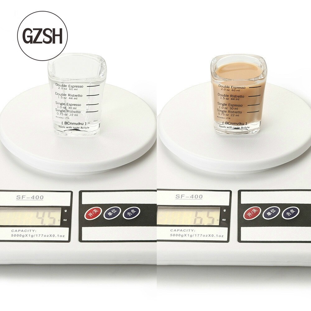 Coffee Accessories 60ml Square Thickened Glass Ounce Cup Graduated Measuring Cup Concentrated Cup Espresso Coffee Cup