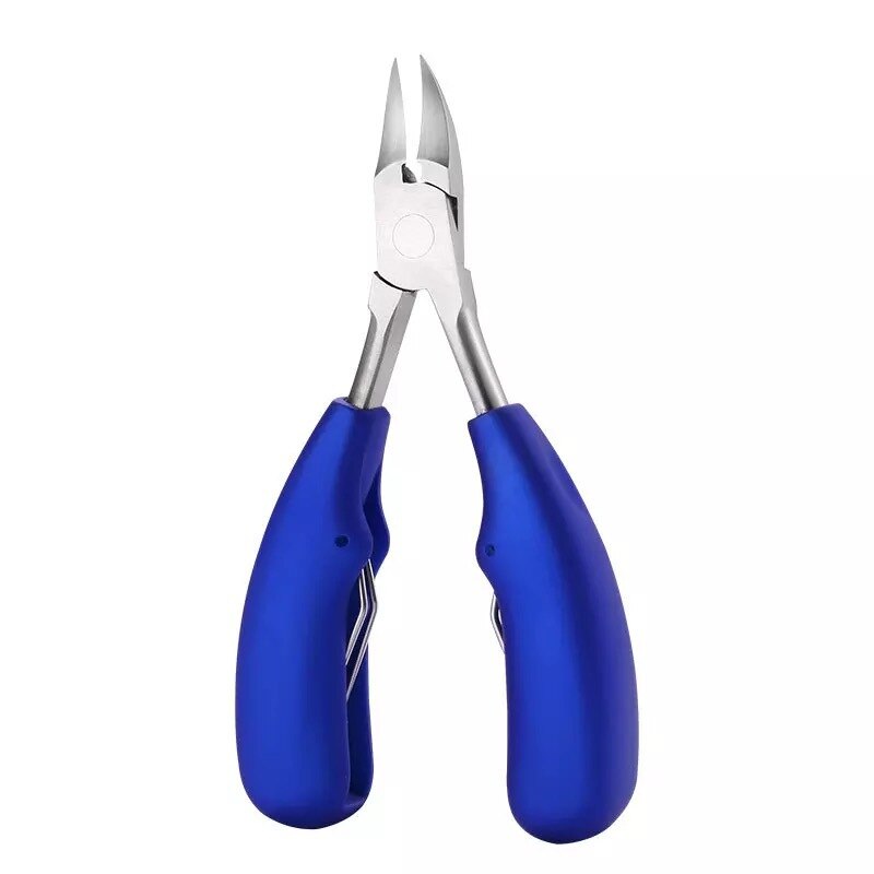1pc curvo y afilado paroniquia del removedor de uñas tijeras de manicura los dedos de los pies muerto Alicates para la piel recorte de uñas pinza clíper: Blue