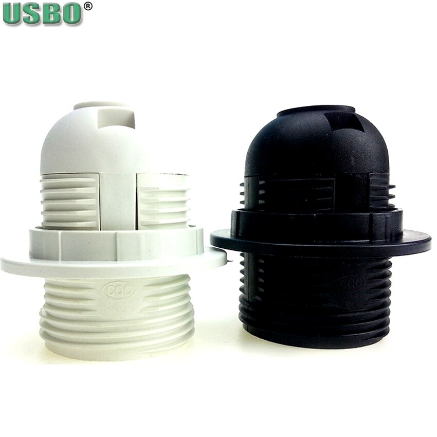 Portalámparas E27, tornillo de diente completo, blanco y negro, 4A, ahorro de energía, candelabro, enchufe de cabeza de bombilla Led, ajuste de Base de luz Vintage, 250V, E26