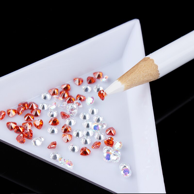 1 Pc Kunststoff Dreieckige Nagel Strass Tablett Punktierung Kunststoff Nagel Behälter Deckel Kasten Lagerung fallen DIY Nagel Kunst Werkzeuge