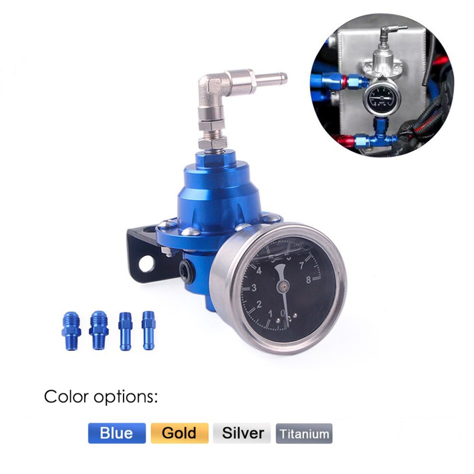 Universal Adjustable Fuel Pressure Regulator Tomei Type with Original Gauge and Instructions Motocycle Parts