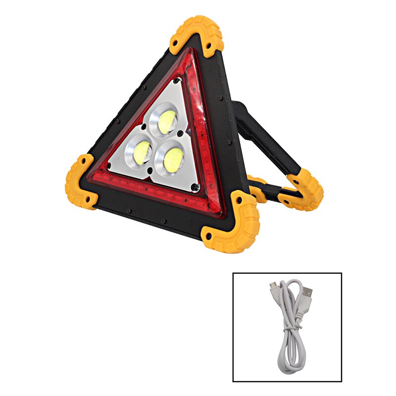 COB LED rechargeable camping lantern flashlight worklight 18650 portable spotlight Searchlight led working light Warning lampe: Type 2 A