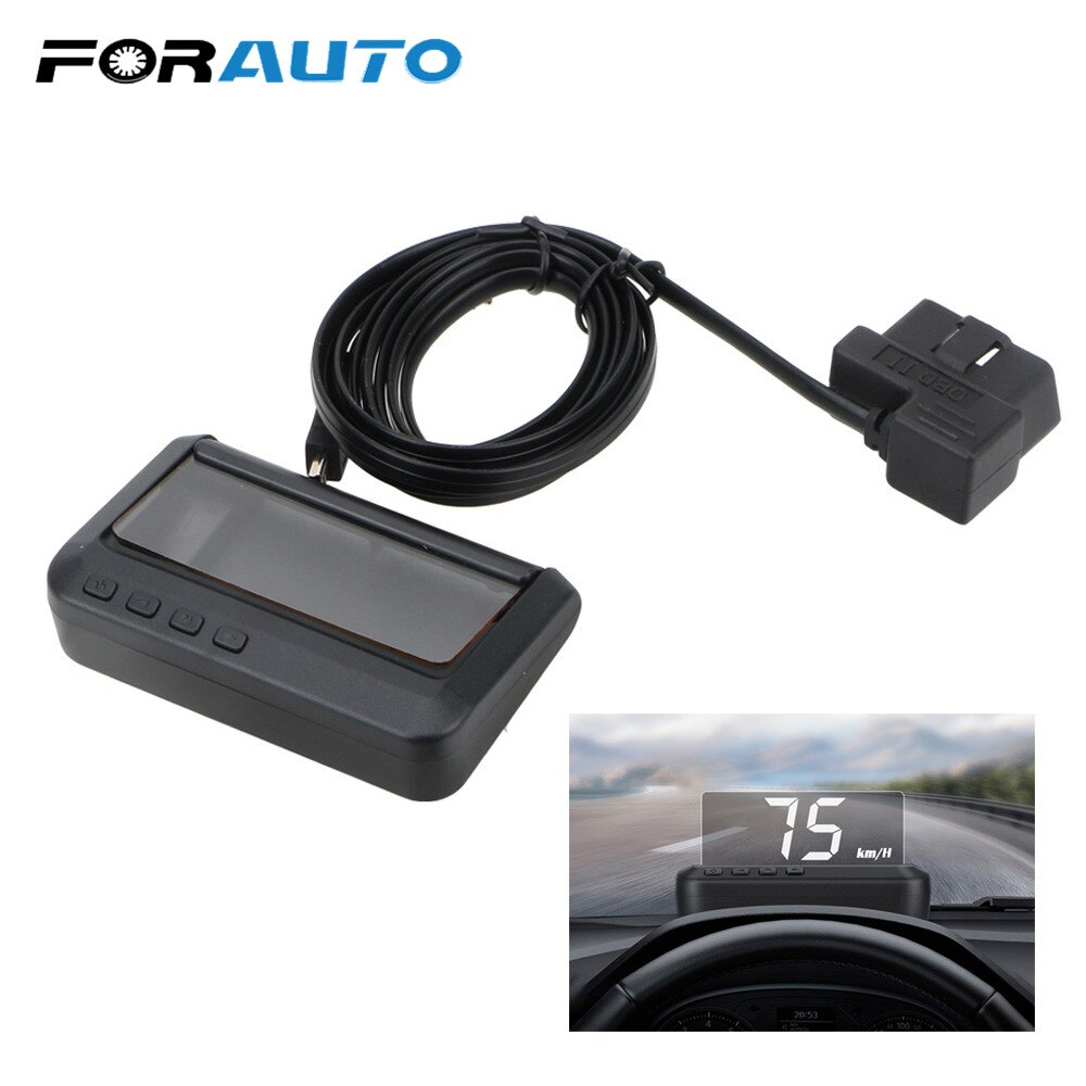Sistema de alarma de sobrevelocidad para coche, proyector con pantalla frontal, parabrisas, alarma electrónica de voltaje, HUD, C100-HUD, OBD2 II, EUOBD
