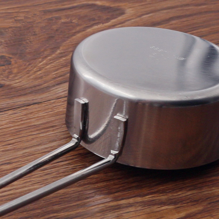 4 cucharas medidoras de acero inoxidable 430 de 2 estilos unids/lote, juego de herramientas de medición, cuchara de cocina o cafetería para hornear OK 0417