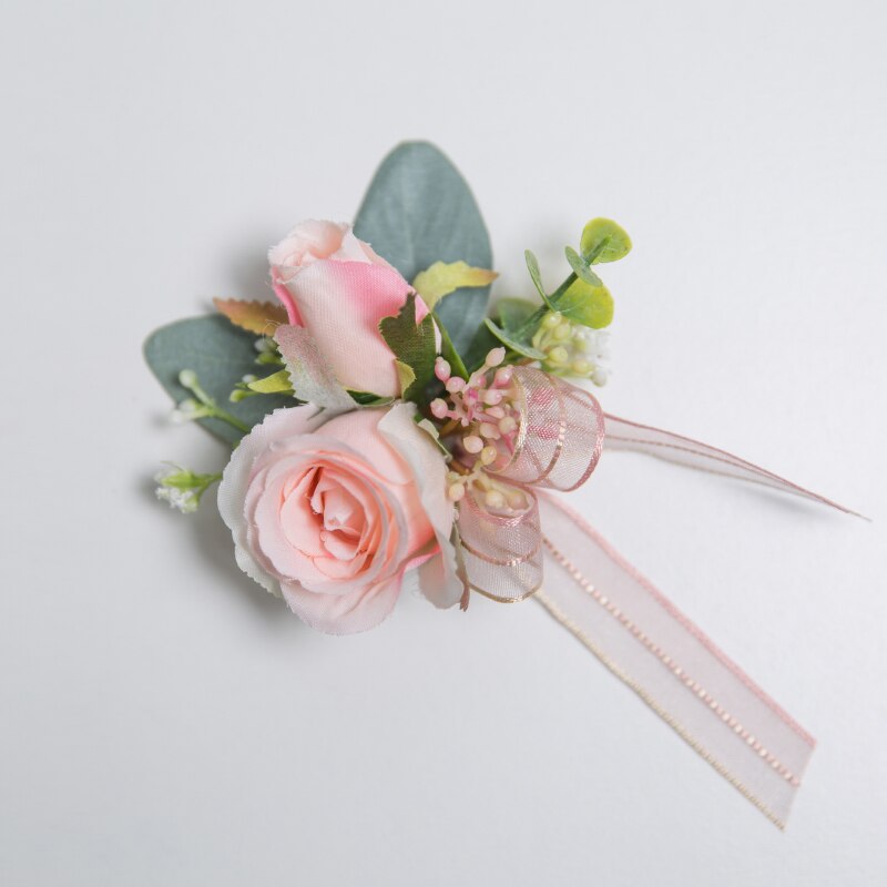 JaneVini romantique Rose Boutinnier mariage Corsages pour marié Pin groomsman artificielle boutonnière boutonnière fleurs Rose broche