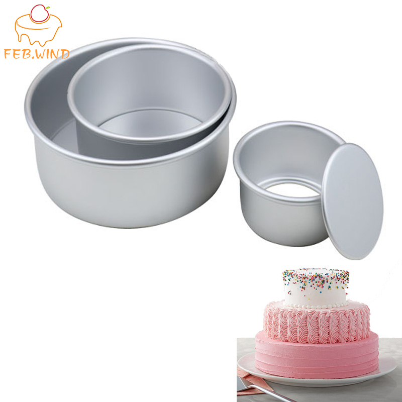 3 Tiered Round Cake Mold Set Aluminum Alloy Cake Pan Set Non Stick Baking Pans 4/6/8 inch Cakes Mould Removable Bottom 386