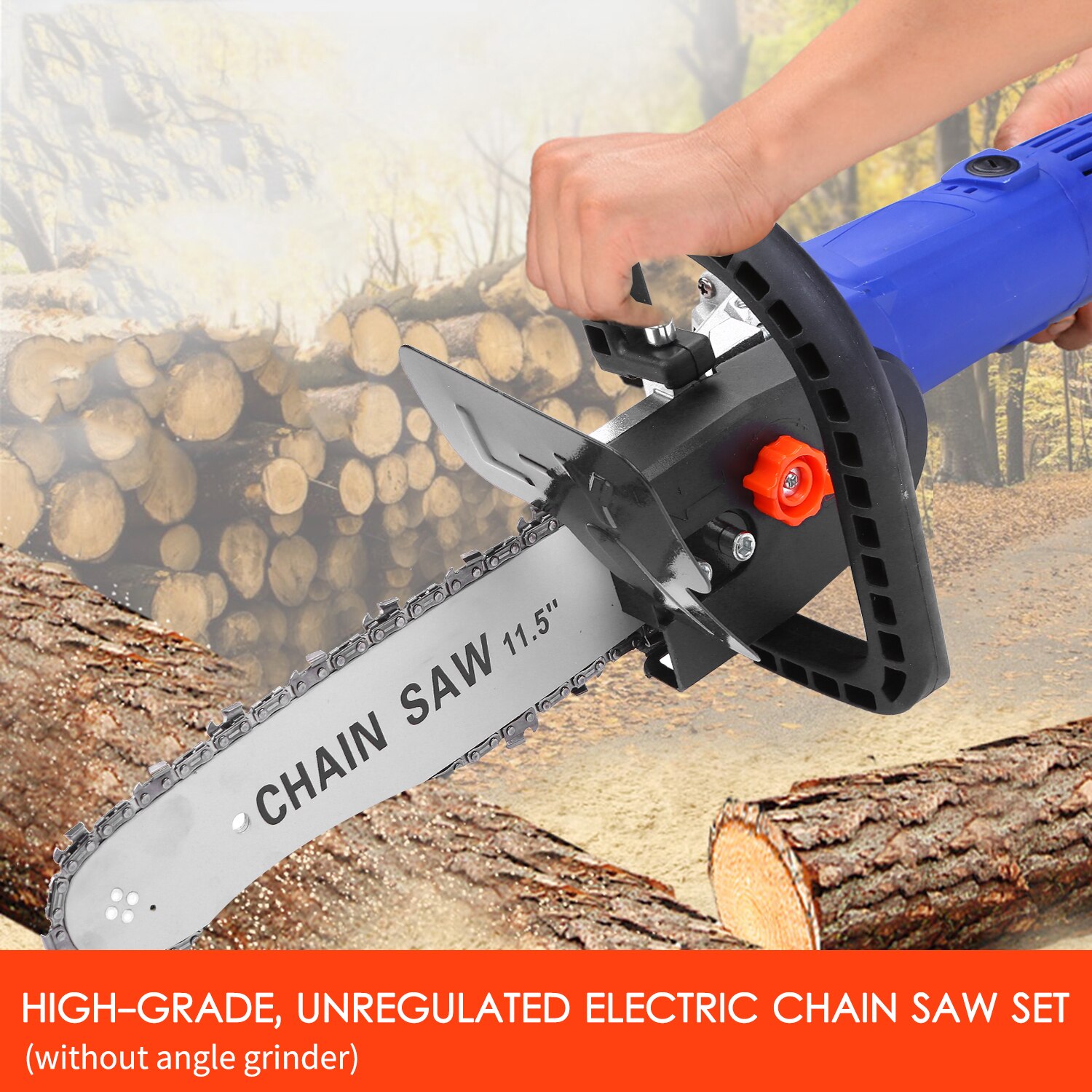 11.5 Inch Chainsaw Bracket Set DIY Electric Saw Angle Grinder to Electric Chain Saw Converter Household Electric Saw Logging Saw