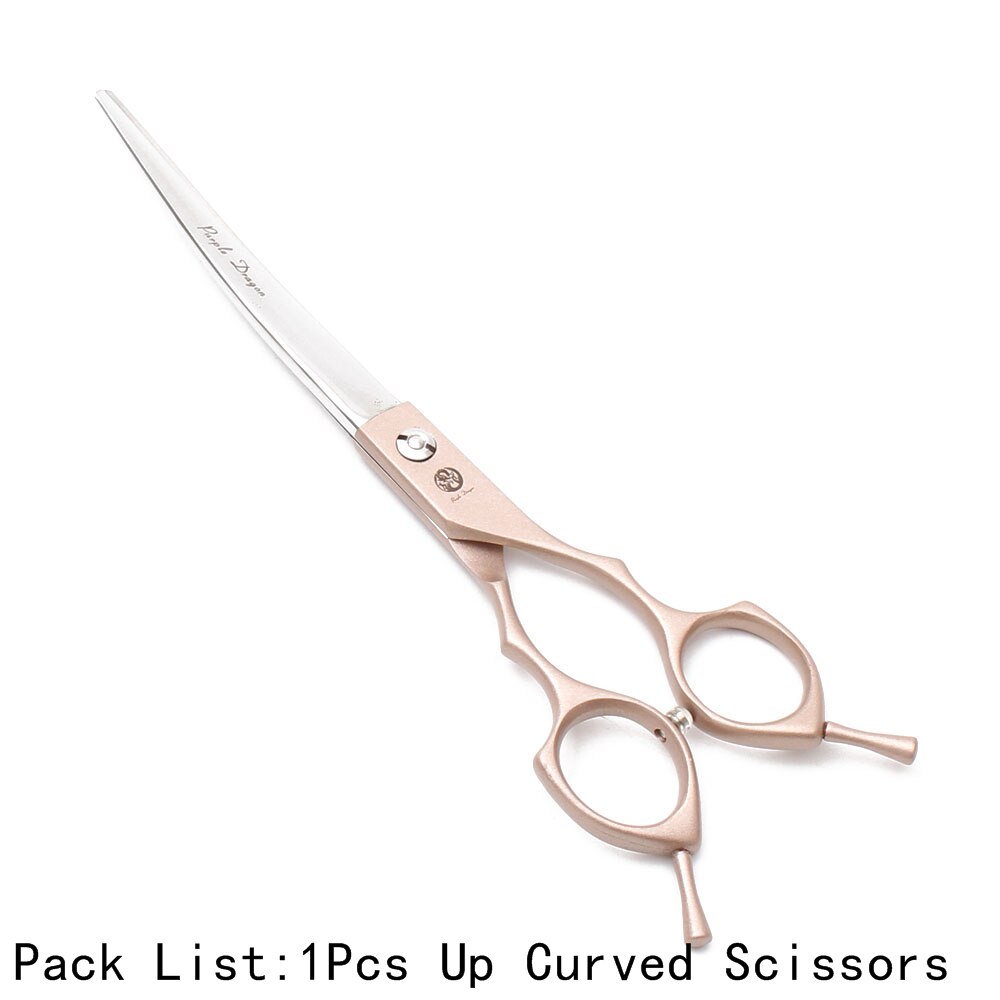 7" Purple Dragon Japanese 440C Up Curved Scissors Grooming Scissors Pet Scissors Bend Up Shears Animal Shears Z4009: Z4009 Jin UC 7N