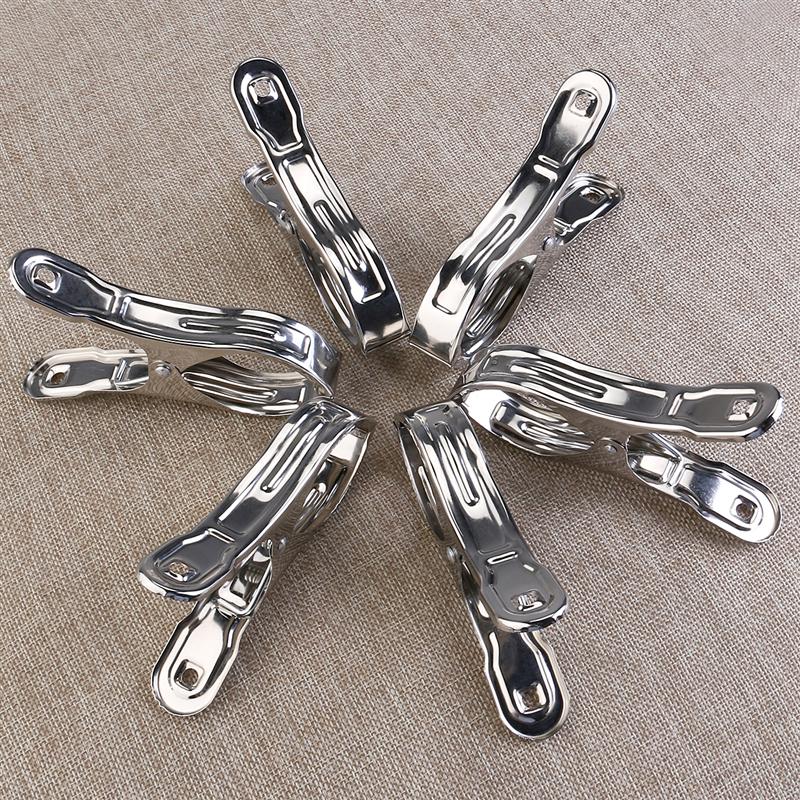 6 Stuks Clips Wasknijpers Pinnen Houders Rvs Kleding Klemmen Afdichting Clip Huishoudelijke Wasknijper Clips Voor Hangers