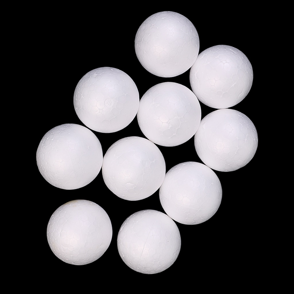 10 boules de mousse en polystyrène, 5cm, pour bricolage, sphère de décoration, artisanat, bricolage