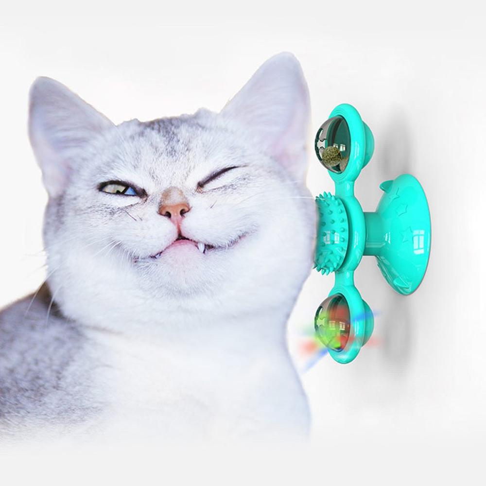 juguete interactivo para mascotas, rompecabezas para gatos, entrenamiento giratorio, molino de bolas giratorio, juguetes para gatos, juegos para gatos, suministros para gatos, molino de viento