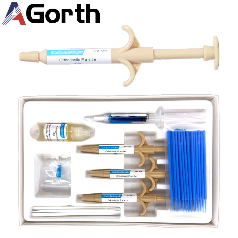 Ensemble d'adhésifs orthodontiques pour les dents, colle de liaison d'émail auto-durcissante, consommables dentaires, matériel