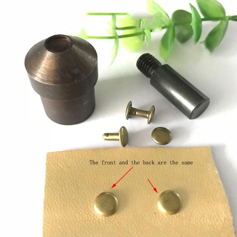 100 Pcs / Set Diameter 6x8MM Bronze Buttons Screw Round Head Double Sided Studs Nail Rivets Leather Craft Hardware Accessories