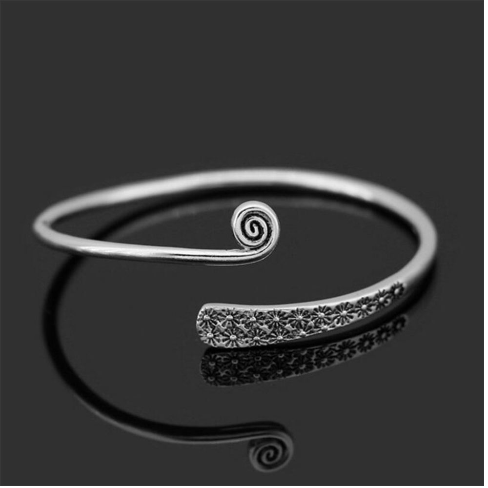 Anenjery Jahrgang 925 Sterling Silber 3 Modelle Handgemachte Caverd Verdreht thailändisch Silber Manschette Armbänder & Bangls Spulseras S-B88: Form 3