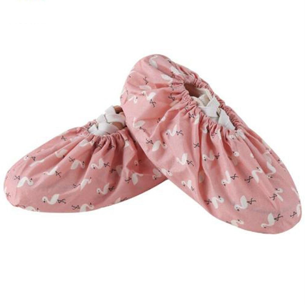 1 paire épaissir réutilisable élastique chaussure couverture maison intérieur antidérapant surchaussures étudiant Machine chambre flamant anti-poussière pieds couvre