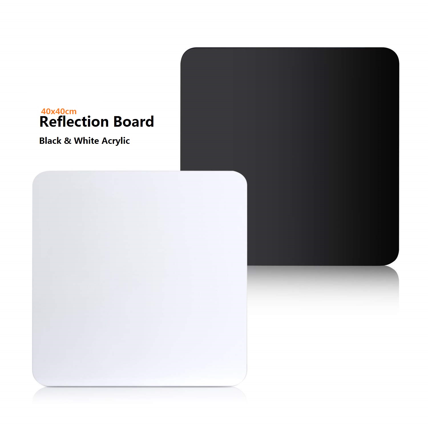 PULUZ 40x40cm Reflective White &amp; Black Acrylic Reflection Background Display Boards for Product Table Top Photography Shooting