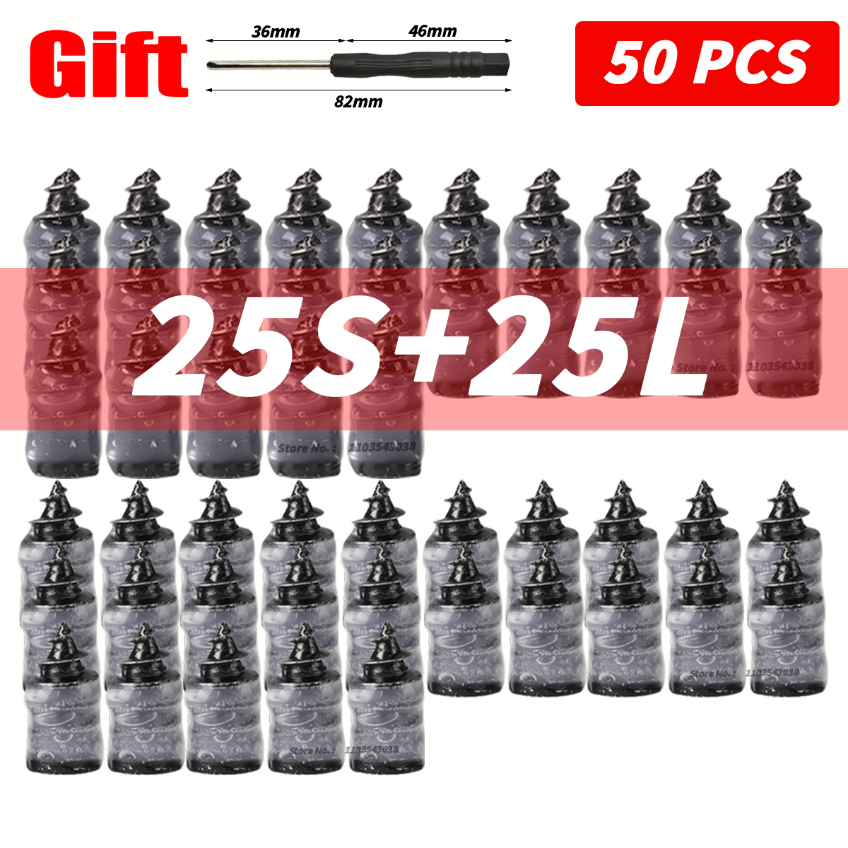 10-100PCS Universal Vakuum Auto Reifen Reparatur Gummi Nagel Für Auto Motorrad Roller Tubeless Reifen Reparatur Kit Kleber freies Reifen Nägel: Black