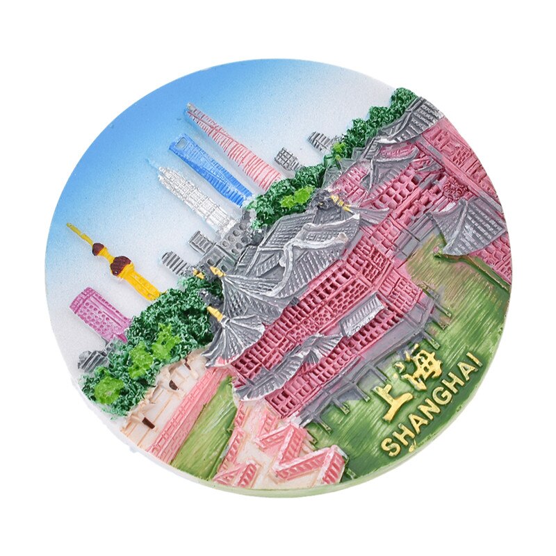 Shanghai Scenic Fridge Magnet Lujiazui Round Shape Resin Refrigerator Magnets Souvenir Modern Home Kitchen Decor: Zigzag Bridge 2