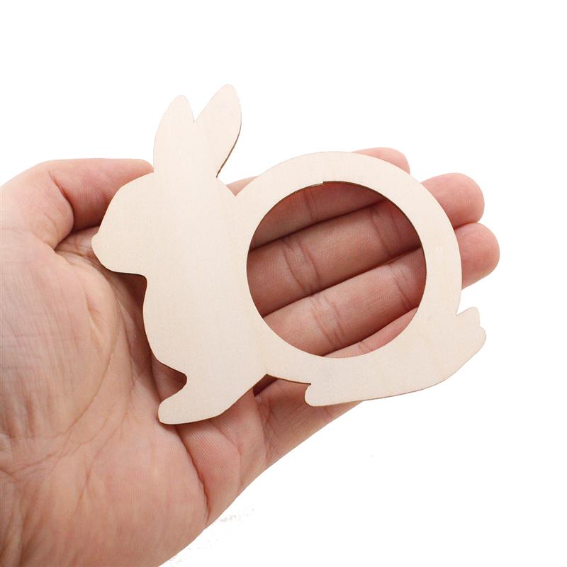 20PCS Rabbit Shape Wood Napkin Rings Napkin Buckles Party Napkin Holders Towel Buckles