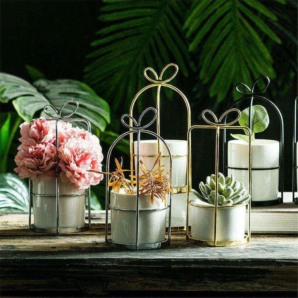 nordisk elegant oppbevaringskrukker med måke svart hvit ramme rund firkantet blyantholder keramisk blomstermaskin blomstervase oppbevaringskrukke