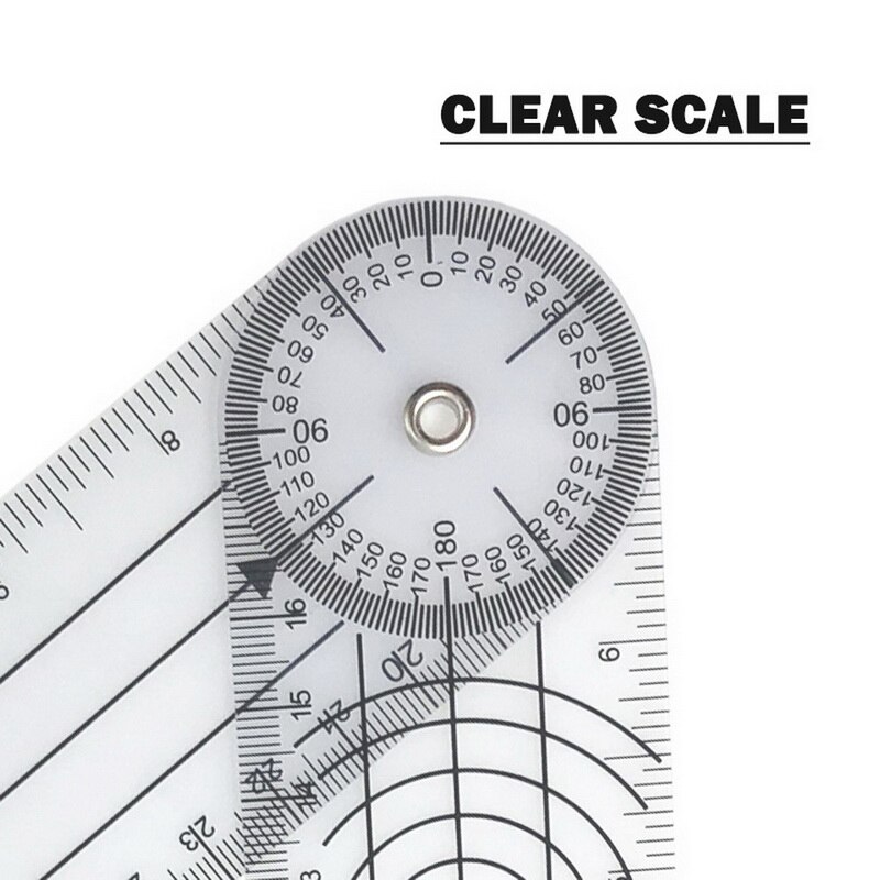 Multi-Ruler Angle Spinal Ruler 360 Degree Rotatable Goniometer Angle Spinal Ruler Measuring Tool Spinals Goniometer Protractors