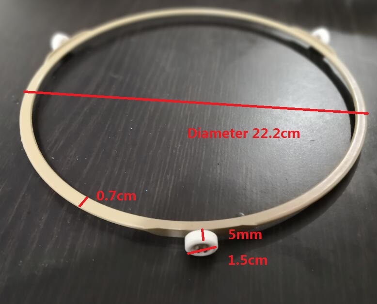 Mikrobølgeovn dele rack ring plast rund bundbeslag med små hjul 1.5cm diameter 22.2cm