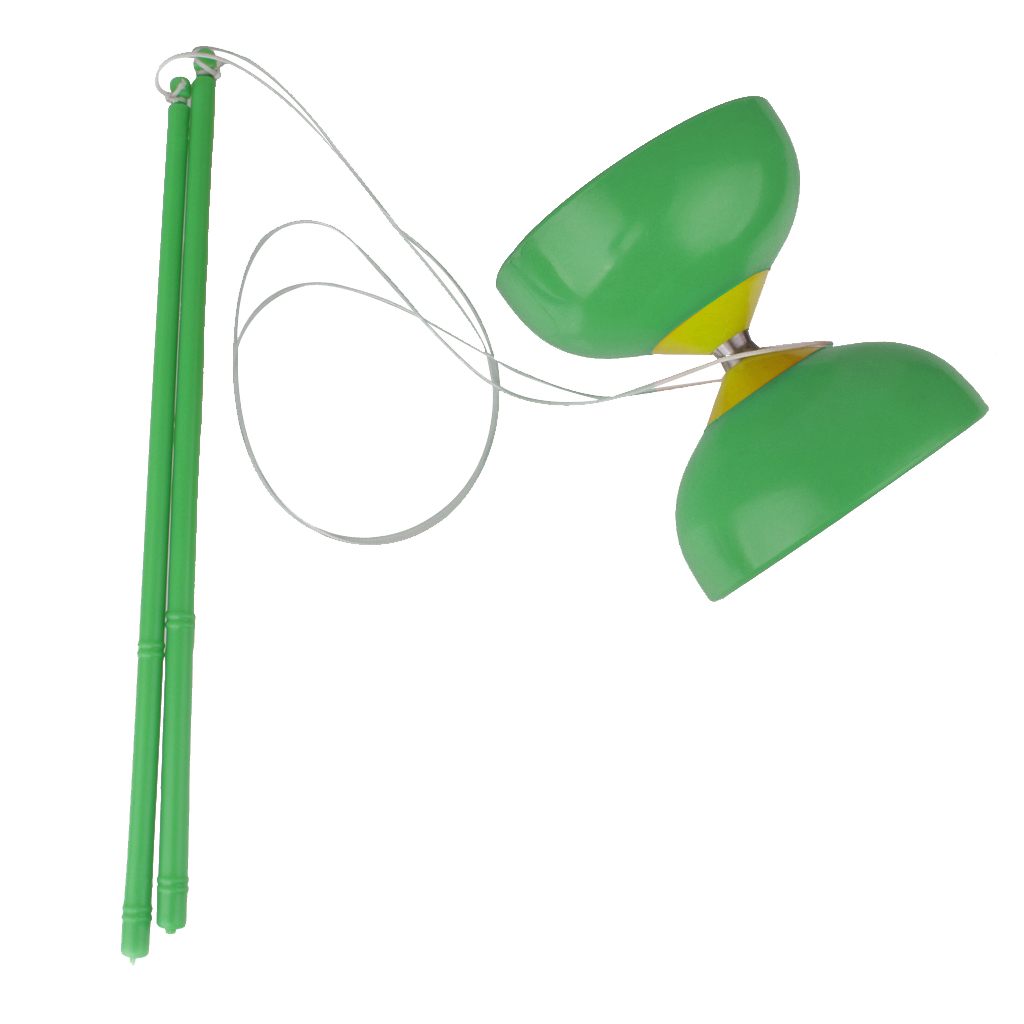 Plactic Diabolo With Handsticks and String Juggling Toy-Green Plastic Traditional diabolo with handsticks and string