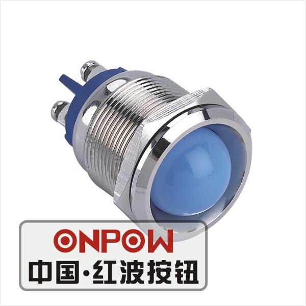 ONPOW 22mm Metalen LED Waterdichte IP68 Signaal lamp, lampje, lampje (GQ22G-D/L/B/6 V/N) CE, RoHS